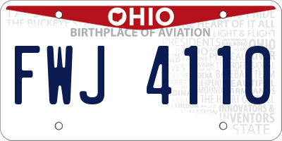 OH license plate FWJ4110