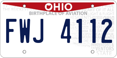 OH license plate FWJ4112