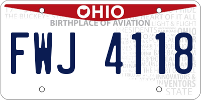 OH license plate FWJ4118