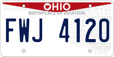OH license plate FWJ4120