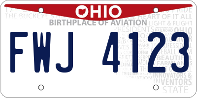 OH license plate FWJ4123