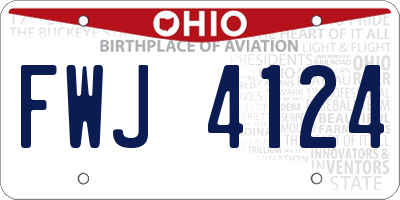 OH license plate FWJ4124
