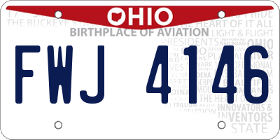OH license plate FWJ4146