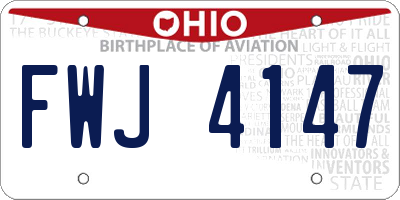 OH license plate FWJ4147