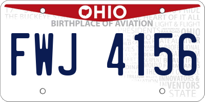 OH license plate FWJ4156