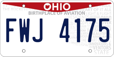 OH license plate FWJ4175