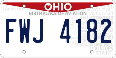 OH license plate FWJ4182