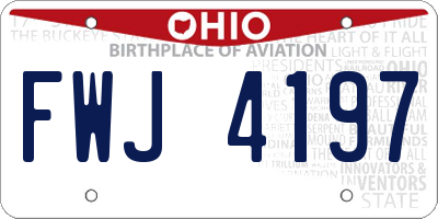OH license plate FWJ4197