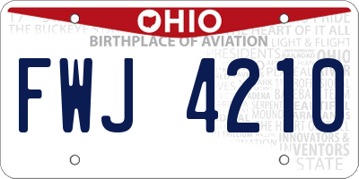 OH license plate FWJ4210