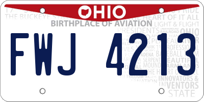 OH license plate FWJ4213