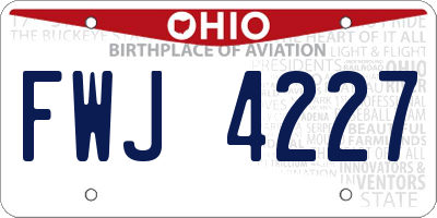 OH license plate FWJ4227