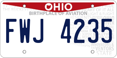 OH license plate FWJ4235