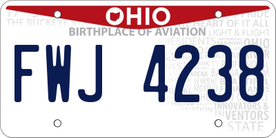 OH license plate FWJ4238
