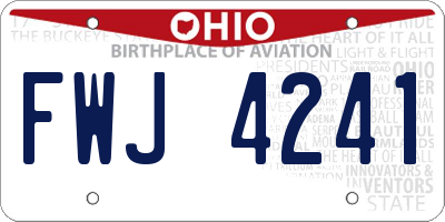 OH license plate FWJ4241