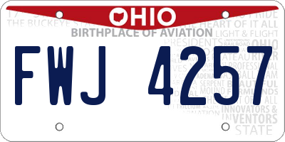 OH license plate FWJ4257