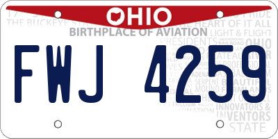 OH license plate FWJ4259