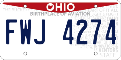 OH license plate FWJ4274