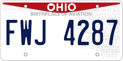 OH license plate FWJ4287