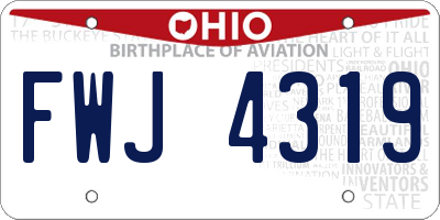 OH license plate FWJ4319