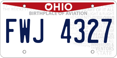 OH license plate FWJ4327