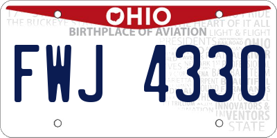OH license plate FWJ4330