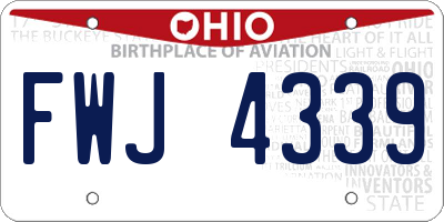 OH license plate FWJ4339