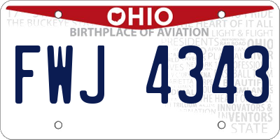 OH license plate FWJ4343
