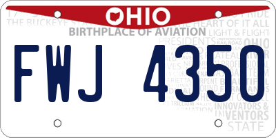 OH license plate FWJ4350