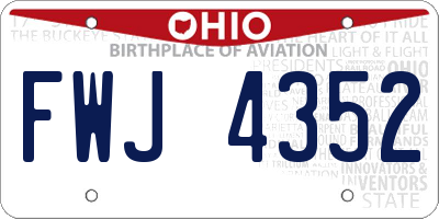 OH license plate FWJ4352