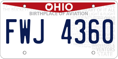 OH license plate FWJ4360