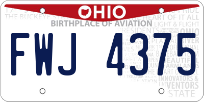 OH license plate FWJ4375