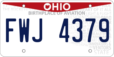 OH license plate FWJ4379