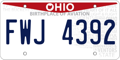 OH license plate FWJ4392