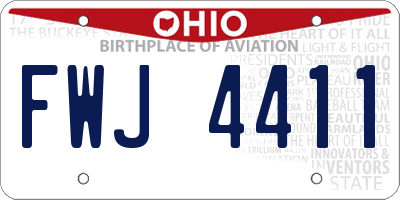 OH license plate FWJ4411