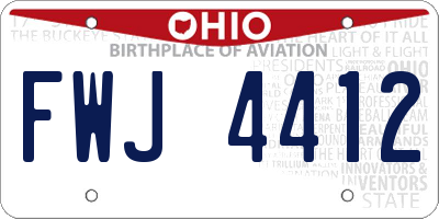 OH license plate FWJ4412