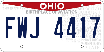 OH license plate FWJ4417