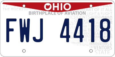 OH license plate FWJ4418
