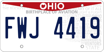 OH license plate FWJ4419