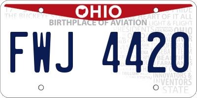 OH license plate FWJ4420