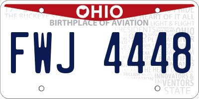 OH license plate FWJ4448