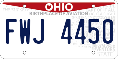 OH license plate FWJ4450