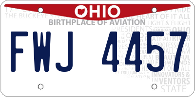 OH license plate FWJ4457