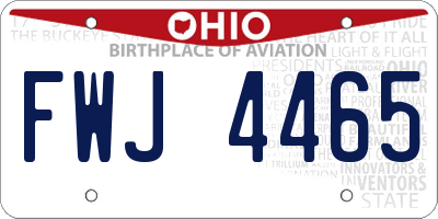 OH license plate FWJ4465