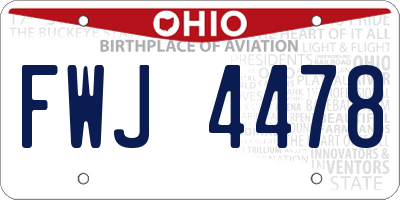 OH license plate FWJ4478
