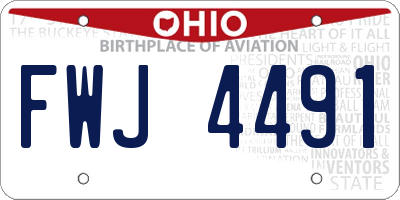 OH license plate FWJ4491
