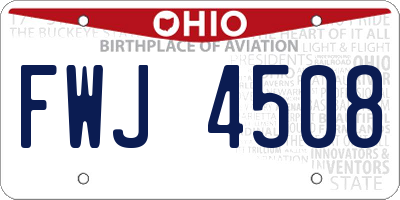 OH license plate FWJ4508