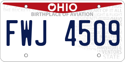 OH license plate FWJ4509