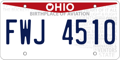 OH license plate FWJ4510