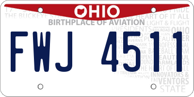 OH license plate FWJ4511