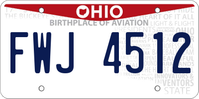 OH license plate FWJ4512